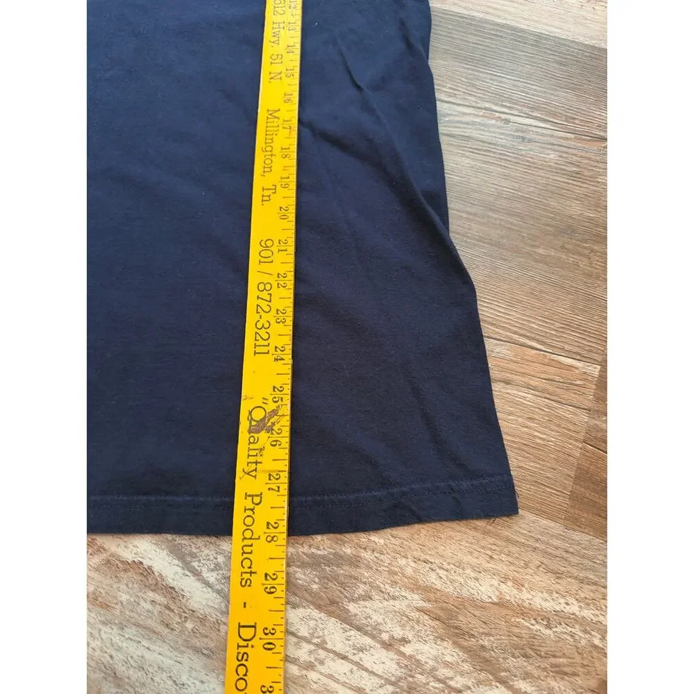 Polo Ralph Lauren navy blue crewneck tshirt w embroidered white logo mens sz XXL